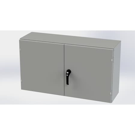 Saginaw Control & Engineering 3 Point Latch with Padlock Handle Electrical Enclosures, 24 in H, 12 in D, 42 in W, NEMA 3R, 12, 13 SCE-244212WFLP